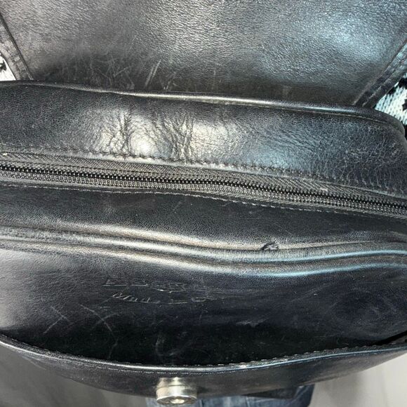 Vintage ASHTON USA Black Leather Mini Backpack | 90s Minimalist Made in USA - Picture 10 of 15
